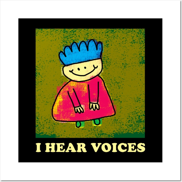 I Hear Voices | Funny Demon Satan Child Wall Art by MeatMan